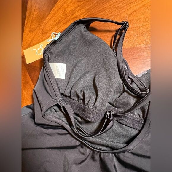 Kona Sol Black & Gray Leopard Print Suit NWT adjustable straps SIZE small - Picture 3 of 6